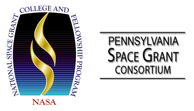 NASA and Pennsylvania Space Grant Consortium logos to highlight support of undergraduate student research